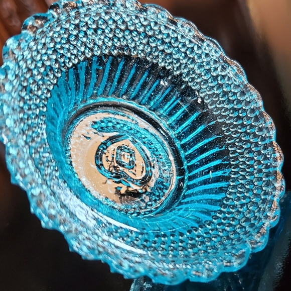 Vntg Degenhart ⭐️Star and Dewdrop💧 Aqua Salt Cellar - Picture 9 of 10